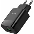 Мережевий зарядний пристрій Hoco C72Q Glorious, QC 3.0, 18W, Black (6931474732507)