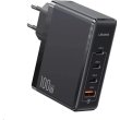 Мережевий зарядний пристрій Usams US-CC163 T50, 3xUSB Type-C/1xUSB Type-A, 100W, GaN, EU, Black (CC163TC01)