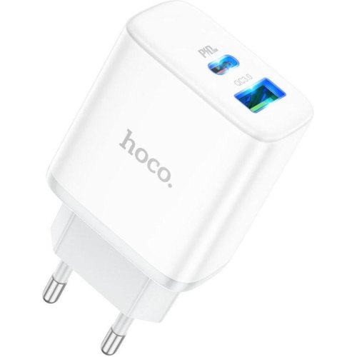 Мережевий зарядний пристрій Hoco C105A Stage, PD 20W, QC 3.0, White (6931474782946)