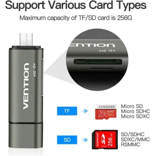 Кардрідер Vention, USB 3.0, Gray (CCHH0)