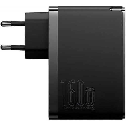 Мережевий зарядний пристрій Baseus GaN5 Pro Digital Fast Charger, 1xUSB Type-A/2xUSB Type-C, 160W, кабель, EU, Cluster Black (P10110825113-00)