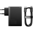 Мережевий зарядний пристрій Baseus GaN5 Pro Digital Fast Charger, 1xUSB Type-A/2xUSB Type-C, 160W, кабель, EU, Cluster Black (P10110825113-00)