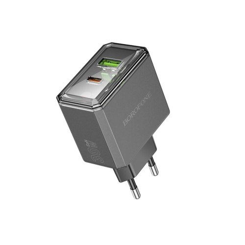 Мережевий зарядний пристрій Borofone BAS32A Treasure, PD 30W, QC 3.0, EU, Black (6941991110641)