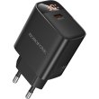 Мережевий зарядний пристрій Borofone BA97A Ilustre, PD 30W, дисплей, EU, Black (6941991120480)