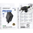 Мережевий зарядний пристрій Borofone BA97A Ilustre, PD 30W, дисплей, EU, Black (6941991120480)