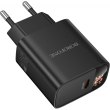 Мережевий зарядний пристрій Borofone BA97A Ilustre, PD 30W, дисплей, EU, Black (6941991120480)