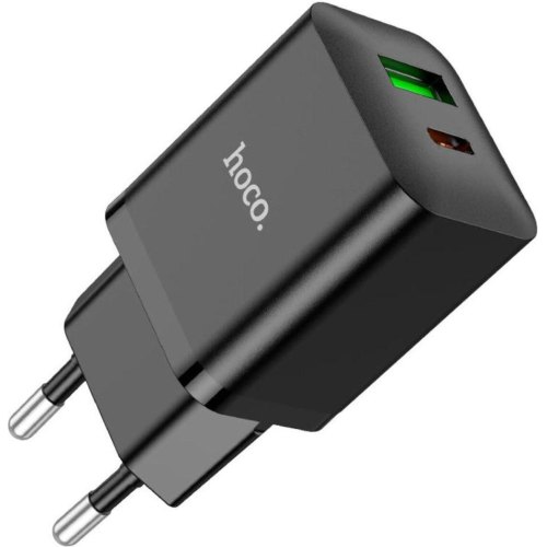 Мережевий зарядний пристрій Hoco N28 Founder, PD 20W, QC 3.0, Black (6931474783509)