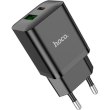 Мережевий зарядний пристрій Hoco N28 Founder, PD 20W, QC 3.0, Black (6931474783509)