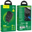 Мережевий зарядний пристрій Hoco N28 Founder, PD 20W, QC 3.0, Black (6931474783509)