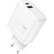 Мережевий зарядний пристрій WUW C175, USB Type-C/USB Type-A, 65W, GaN, White (6972573335220)