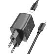 Мережевий зарядний пристрій Hoco N40 Mighty, PD 20W, Black (6942007616966)