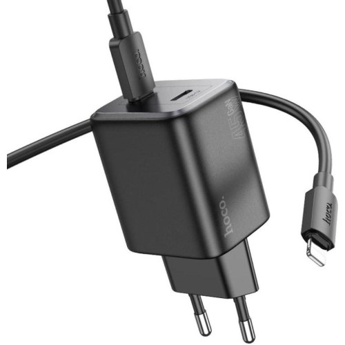 Мережевий зарядний пристрій Hoco N40 Mighty, PD 20W, Black (6942007616966)