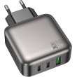 Мережевий зарядний пристрій Borofone BAS56A Absolute, 2xUSB Type-C/1xUSB Type-A, PD 45W, EU, Black (6941991116261)