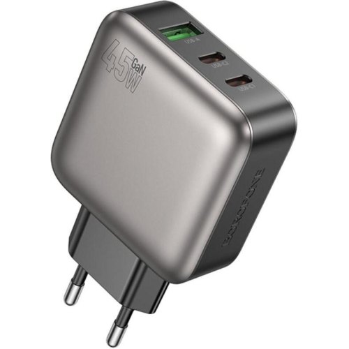 Мережевий зарядний пристрій Borofone BAS56A Absolute, 2xUSB Type-C/1xUSB Type-A, PD 45W, EU, Black (6941991116261)