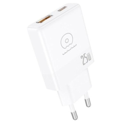 Мережевий зарядний пристрій WUW C217, USB Type-C/USB Type-A, PD 25W, White