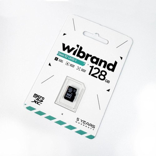 Карта пам'яті microSDXC Wibrand, 128Гб, UHS-1 class 10 (WICDHU1/128GB)
