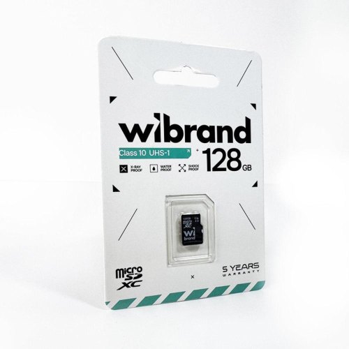 Карта пам'яті microSDXC Wibrand, 128Гб, UHS-1 class 10 (WICDHU1/128GB)