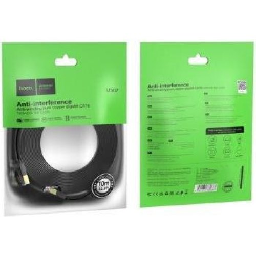 Патч-корд Hoco US07 General, 10м, Black (6931474780713)