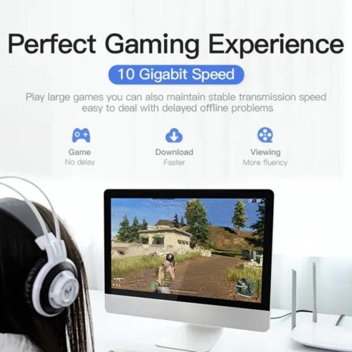 Патч-корд Vention Flat, Cat.7, 1.5м, Black (ICABG)