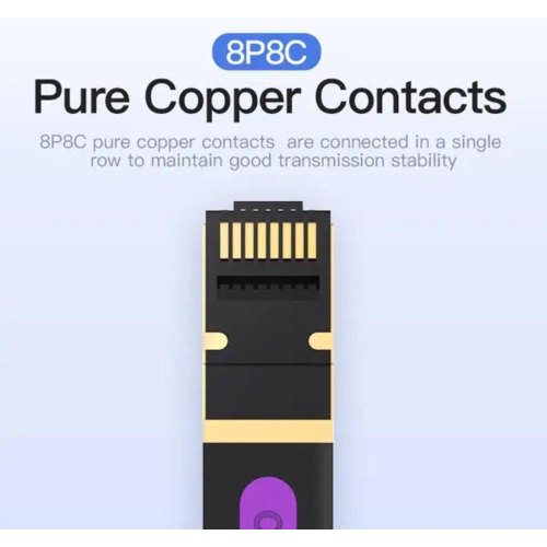 Патч-корд Vention Flat, Cat.7, 1.5м, Black (ICABG)