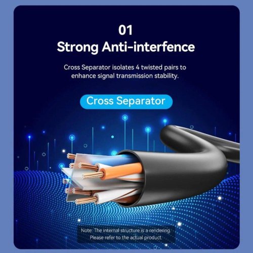 Патч-корд Vention Flat, Cat.6, UTP, 0.75м, Black (IBABE)