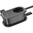 Мережевий фільтр-подовжувач Hoco NS7 Sharp, 1 розетка/1xUSB Type-C/2xUSB Type-A, PD 20W, EU/GER, Black (6942007623957)