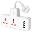 Мережевий фільтр-подовжувач Hoco AC12 Reise, 2 розетки/1xUSB Type-C/3xUSB Type-A, PD 30W, US, White (6942007607087)