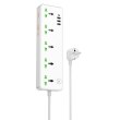 Мережевий фільтр-подовжувач Hoco AC13A Talento, 5 розеток/1xUSB Type-C/3xUSB Type-A, White (6942007607148)