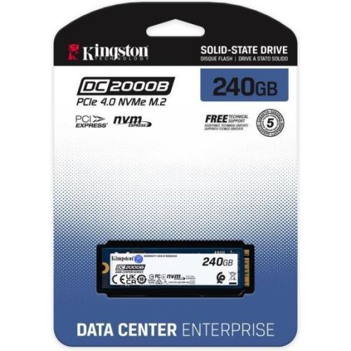 Накопичувач SSD Kingston DC2000B, 480GB, M.2 2280 NVMe, PCIe 4.0 x4, 3D NAND TLC (SEDC2000BM8/480G)