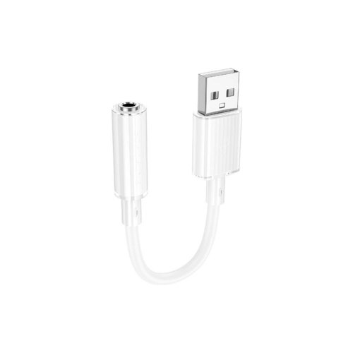 Перехідник Borofone BV22 Lemon, USB Type-A (M) to 3.5mm (F), White (6941991117022)