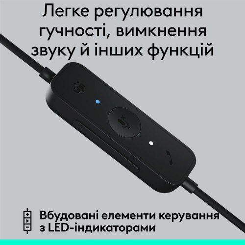 Гарнітура дротова Logitech H570e Corded Mono BLACK-USB-A (981-001426)