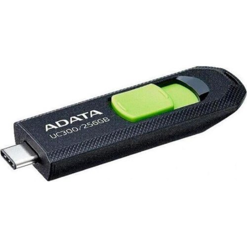 USB флеш ADATA UC300, 256GB. USB 3.2 Gen1 Type-C, Black/Green (ACHO-UC300-256G-RBK/GN)
