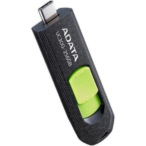USB флеш ADATA UC300, 256GB. USB 3.2 Gen1 Type-C, Black/Green (ACHO-UC300-256G-RBK/GN)