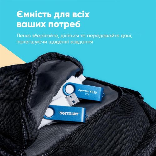 USB флеш Patriot Xporter X550, 32GB, USB 3.2 Gen1 Type-A/Type-C (PS32GX550AAD)