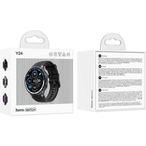 Смартгодинник Hoco Y24, AMOLED, call version, Black (6942007641005)