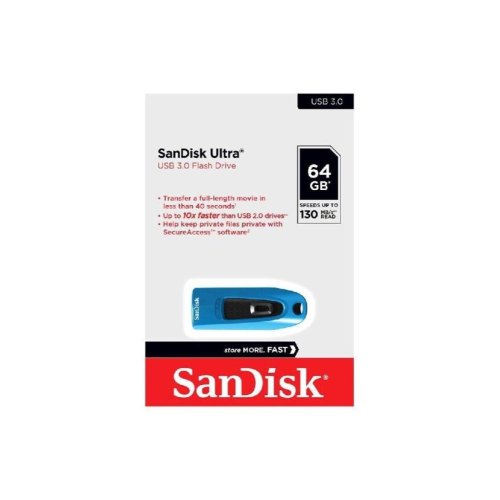 USB флеш SanDisk Ultra, 64GB, USB 3.0, Blue (SDCZ48-064G-U46B)