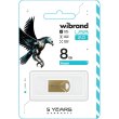 USB флеш Wibrand Hawk, 8GB, USB 2.0, Gold (WI2.0/HA8M1G)