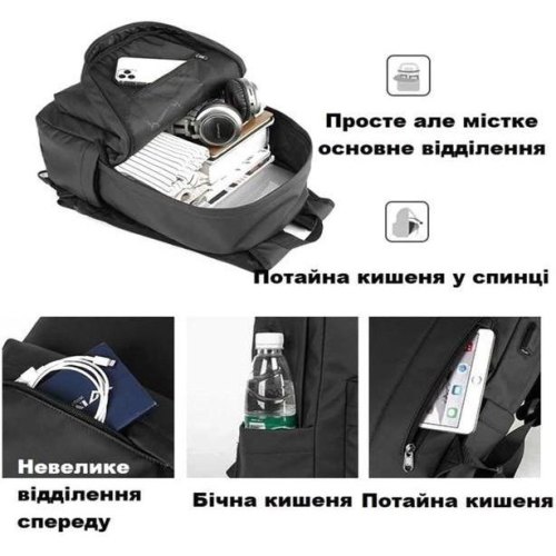 Рюкзак Tigernu T-B3249A, для ноутбука 15.6, Black