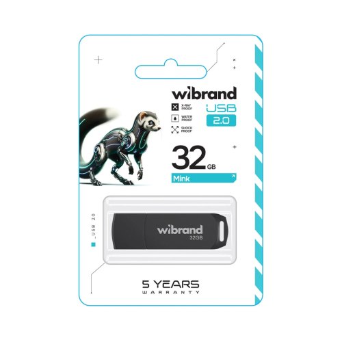 USB флеш Wibrand Mink, 32GB, USB 2.0, Black (WI2.0/MI32P4B)