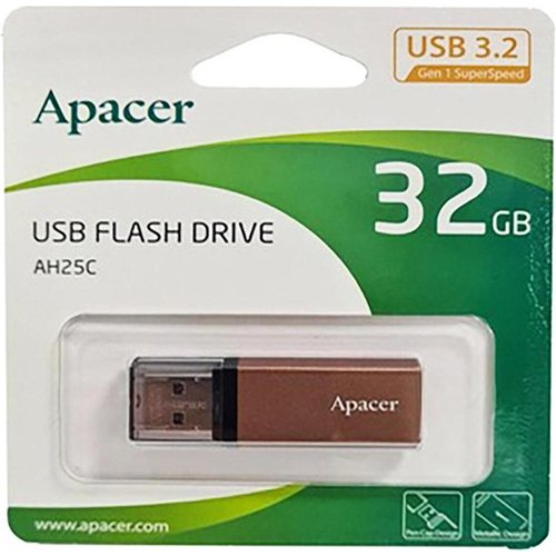 USB флеш Apacer AH25C, 32GB, USB 3.2 Gen1, Bronze (AP32GAH25CJ-1)