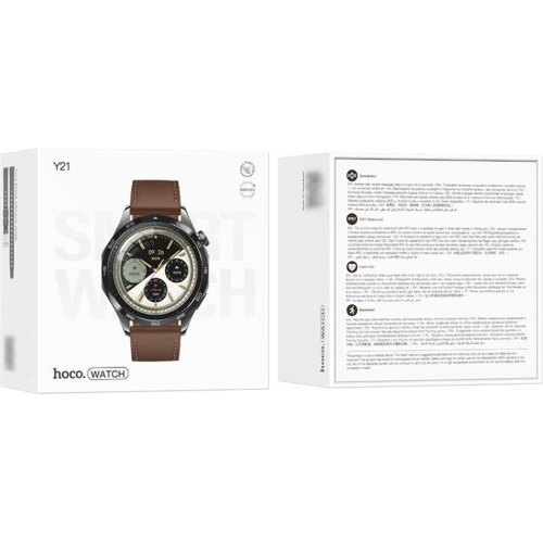 Смартгодинник Hoco Y21, AMOLED, call version, Metal Gray (6942007624077)