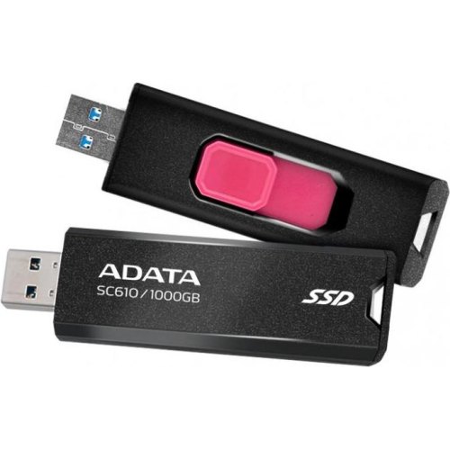 Портативний накопичувач SSD ADATA SC610, 1TB, USB 3.2, 550/500Mb/s, Black (SC610-1000G-CBK/RD)