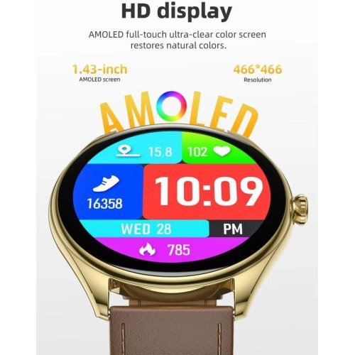 Смартгодинник Hoco Y22, AMOLED, call version, Black (6942007628983)