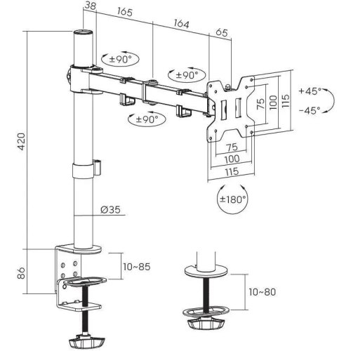 Кріплення настільне для монітора OfficePro MA101