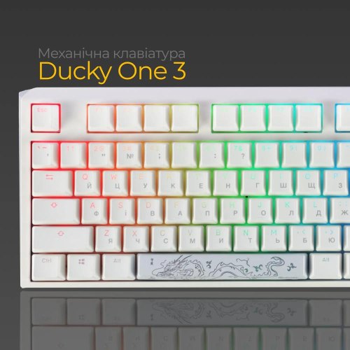 Клавіатура дротова, механічна Ducky One 3 Cherry MX Brown RGB UA White (DKON2108ST-BUAPXPWWWSC1)