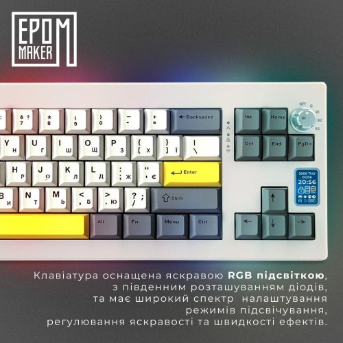 Клавіатура бездротова, механічна Epomaker Shadow-X Wisteria Linear White (SHX-W-WL)