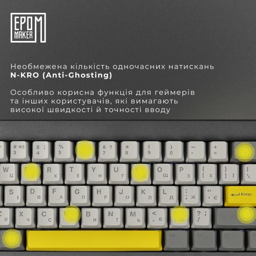 Клавіатура бездротова, механічна Epomaker Shadow-X Flamingo Black (SHX-B-F)