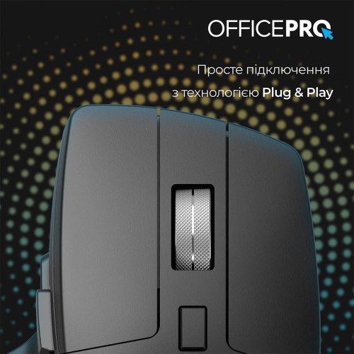Миша бездротова OfficePro M395B Silent Click Ergonomic Wireless Black