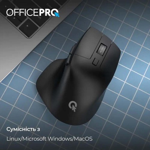 Миша бездротова OfficePro M395B Silent Click Ergonomic Wireless Black