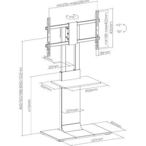Стійка підлогова для телевізора OfficePro TVS535